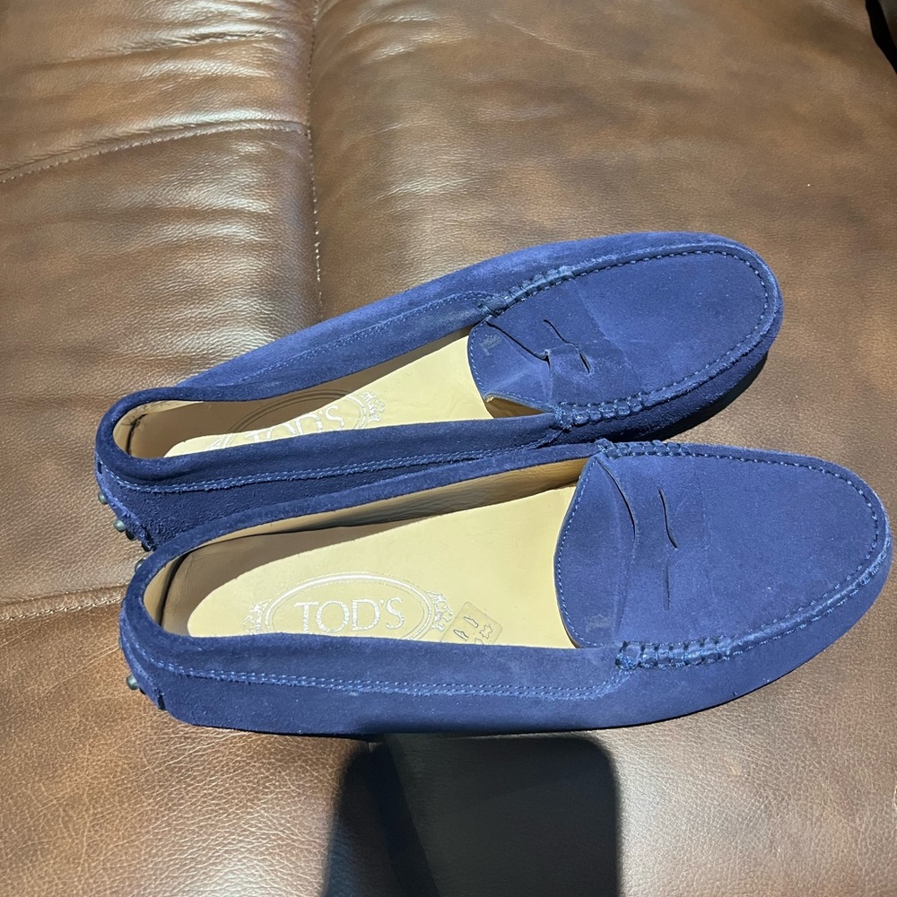 Blue loafers